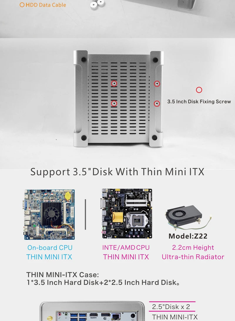 METALFISH MetalGear Plus Aluminum Mini HTPC Case Mini ITX Cases Computer Gaming PC Desktop Case.