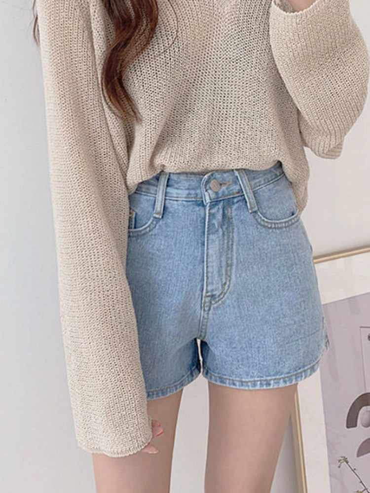 Shorts Women Summer Breathable XS-3XL Solid Simple All-match 3 Colors Girls Cute High Waist Fashion Ulzzang Streetwear Denim.
