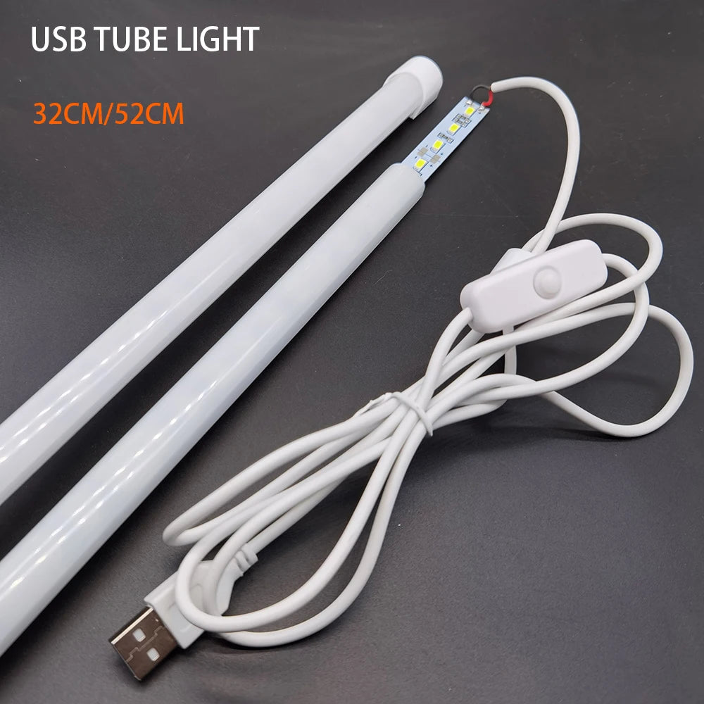 USB LED Tube light 5V 2835 SMD LED lamp 32CM 52cm Rigid strip light bulb Bar Reading Book Desk lamp Night light Ultrathin Closet.