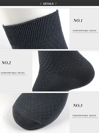 10 Pairs/Lot Men's Bamboo Fiber Socks 2025 New Compression Autumn Long Black Business Casual Man Dress Sock Gift Plus Size 42-45.