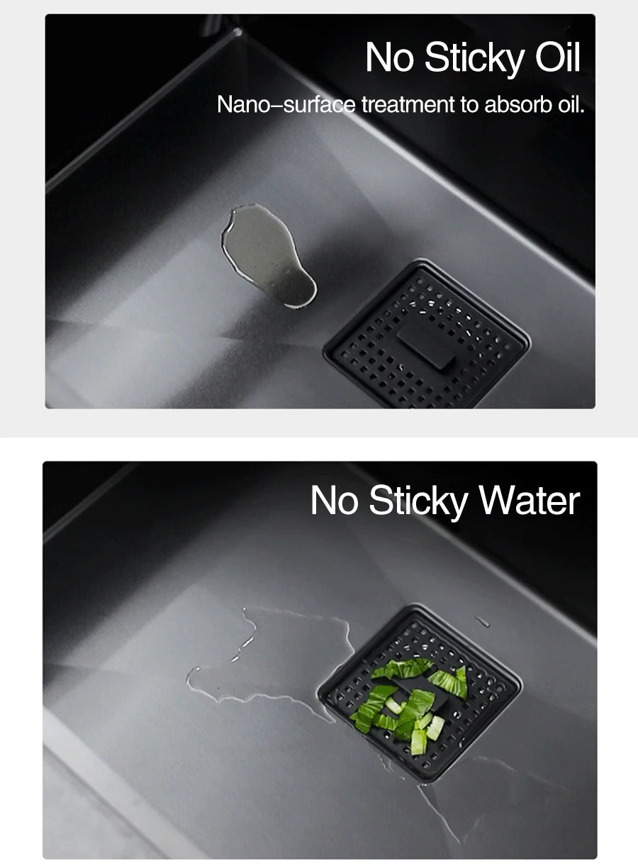 ASRAS Nanometer Handmade Sinks 4mm Thickness 220mm Depth SUS 304 Stainless Steel Luxury Stepped Kitchen Sinks