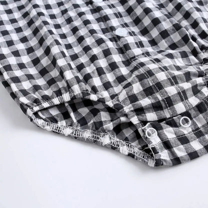 Sanlutoz Sommer Baby Jungen Bodys Baumwolle Baby Kleidung Plaid Mode Kurzarm Kleinkinder Kleidung Casual.