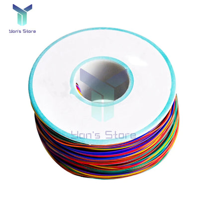 250M 30AWG Wire Cable 8 Color PCB Soldering Fly Iine 0.55mm Breadboard Jumper Colored Insulation Wrap Cable Tinned Pure Copper.