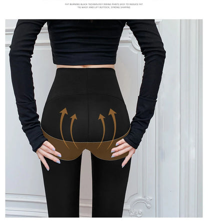 BIVIGAOS Micro Pressure Sharkskin Leggings Women Black Fitness Shaping Hip Lifting Leggings Skinny Slim Sport Workout Leggings.