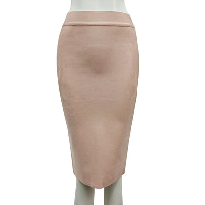 16 Colors High Quality Tight Pink Green Black Rayon Knee Length Bandage Skirt Night Club Party Skirt.