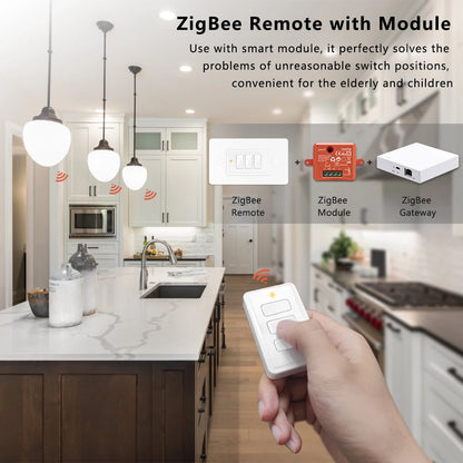 LoraTap ZigBee 3.0 Wireless 14 EU US Push Button Remote Tuya Scene Automation Control Switch Smart Life App Hub Need.