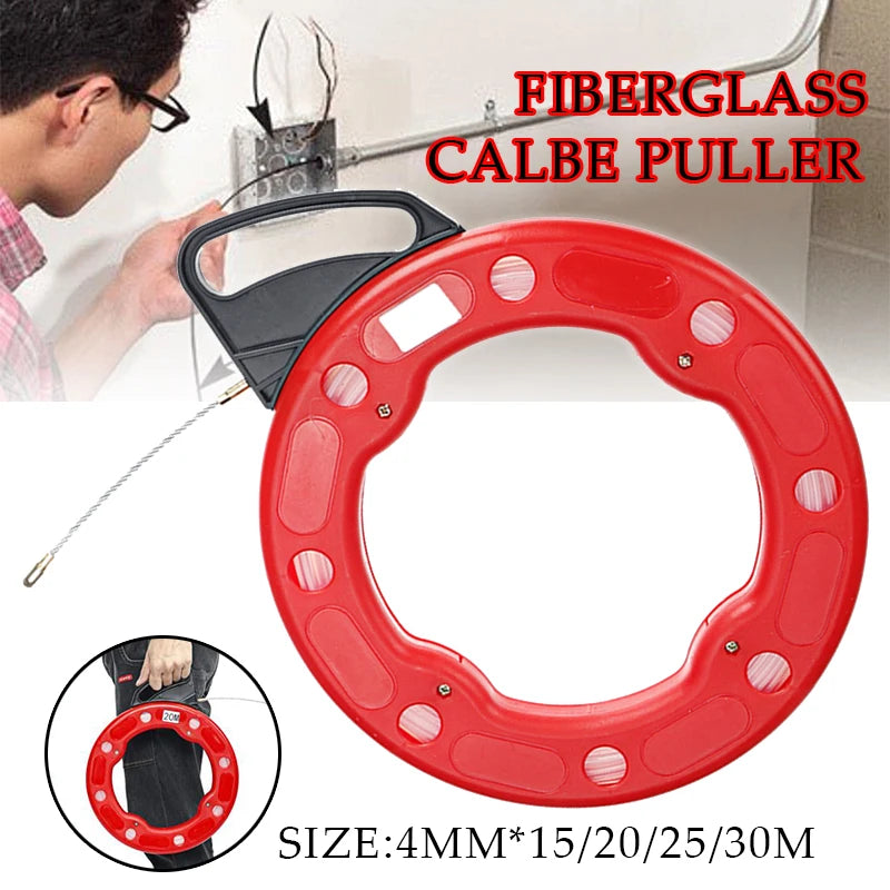 3mm/4mm 15/20/25/30M Cable Puller Fish Tape Conduit Ducting Threader Pulling Lead Wire for Electrician Wiring Installation.
