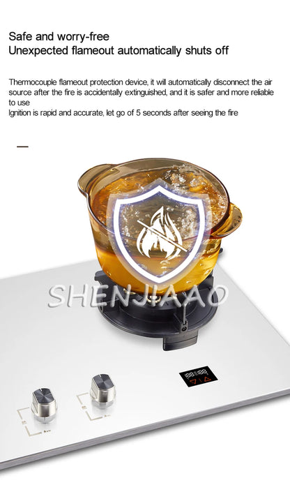 Household Double Stove Liquefied Gas Stove Embedded Kitchen Household Gas Stove Environmental Protection And Energy Saving.