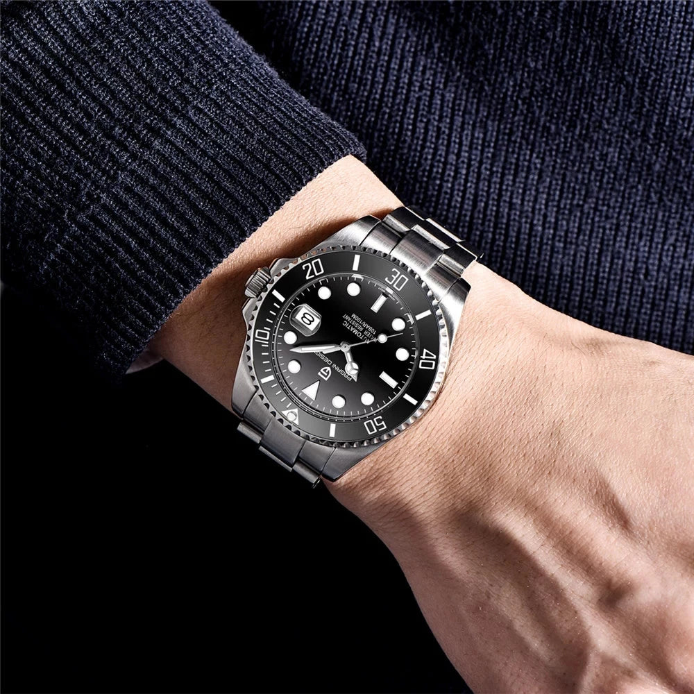 PAGANI DESIGN Top Brand Automatic Watch Luxury Sapphire Glass Mechanical Wristwatch Sports Stainless Steel Waterproof Men Watch.