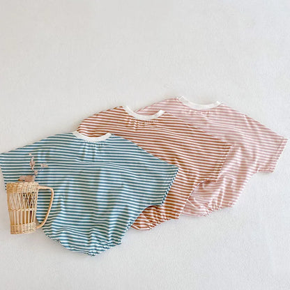 2024 neue Sommer Baby Bodys Mädchen Overalls Infant Jungen Gestreiften Einteilige Neugeborenen Kleidung.