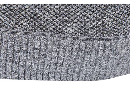 Winter Men's Fleece Thicker Sweater Half Zipper Turtleneck Warm Pullover Quality Male Slim Knitted Wool Sweaters for Spring.