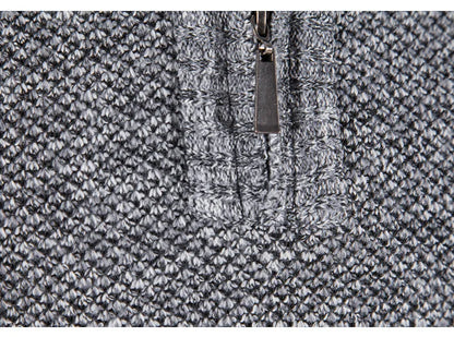 Winter Men's Fleece Thicker Sweater Half Zipper Turtleneck Warm Pullover Quality Male Slim Knitted Wool Sweaters for Spring.
