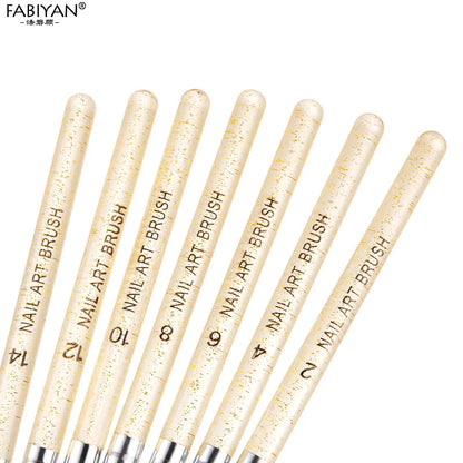 3/7Pcs Professional Manicure UV Gel Brush Pen Transparent Acrylic Nail Art Painting Drawing Brush Phototherapy Tools.