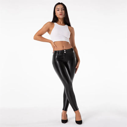 Shascullfites Faux Leather Leggings White Fleece Lined Leggins Ladies Winter Women Warm Push Up Legging Women Casual Solid Color.