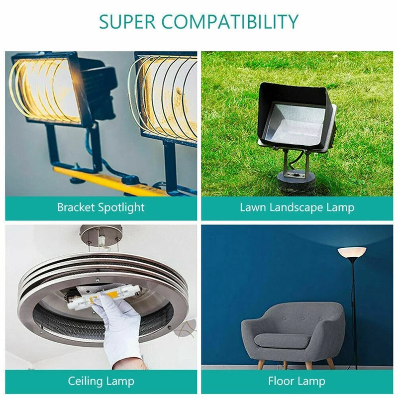 R7s LED 78mm 118mm 7W 12W 15W 25W Dimmable COB Bulbs Ceramic Glass Tube Light Ampoule Replacement Halogen Bombillas Spotlight.