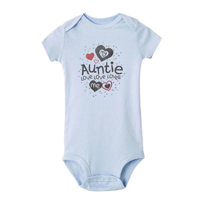 ICH LIEBE DICH ZUM MOND UND ZURÜCK & My Auntie Liebt Mich Gedruckt Jungen Mädchen Infant Playsuits Ein Stück schöne Baby Kid Romper Body.