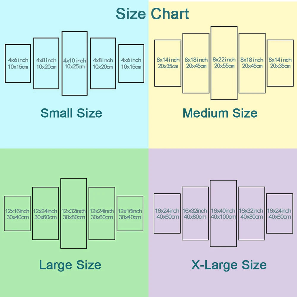 5 Pieces Modular Wall Art Home Decor Canvas Paintings for Interior Pink Tree Flower Picture Modern Room Decoration Framework.