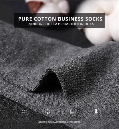 Box Pack Men's Cotton Socks 10Pairs/Box Black Business Men Socks Soft Breathable Summer Winter for Man Boy's Gift Size EUR39-45.