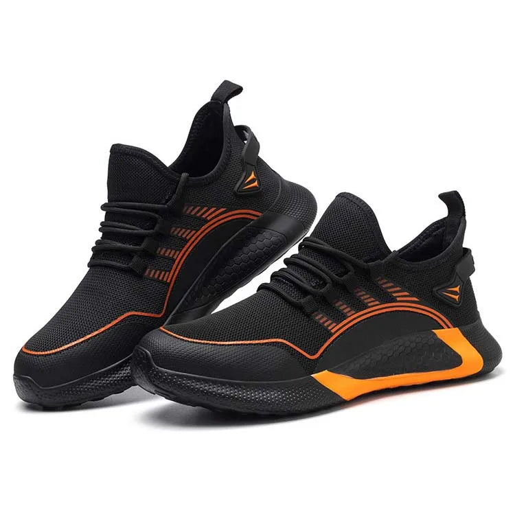 Door to Door Outdoor Four Seasons Steel Toe Sneakers Men High Quality Stylish Cap Toe Work Safety Shoes Custom Sneakers Size.