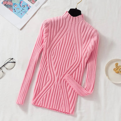 AOSSVIAO 2025, gestrickter Damen-Pullover mit Stehkragen, Rollkragenpullover, Herbst-Winter, Basic-Damenpullover, schmale Passform, Schwarz