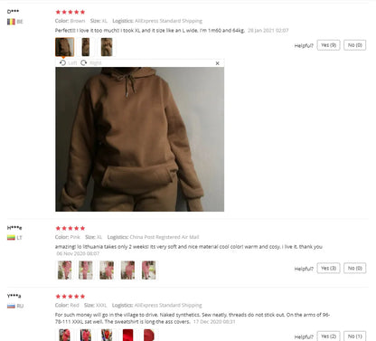 2022 new Womens Oversized Tracksuit Warm Fleece Suits Hoodies Tops Casual Sweatshirts Jogging Pant Outfits Sweatpants.