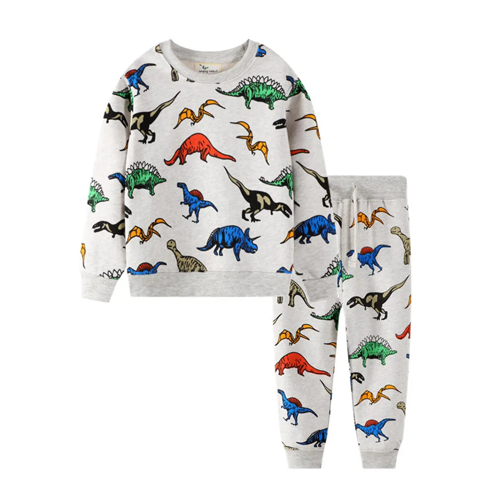   Jumping Meters New Baby Boys Clothing Sets Autumn Winter Cartoon Tiger Printed Cotton Boys Girls Outfit Long Sleeve Shirt Pant