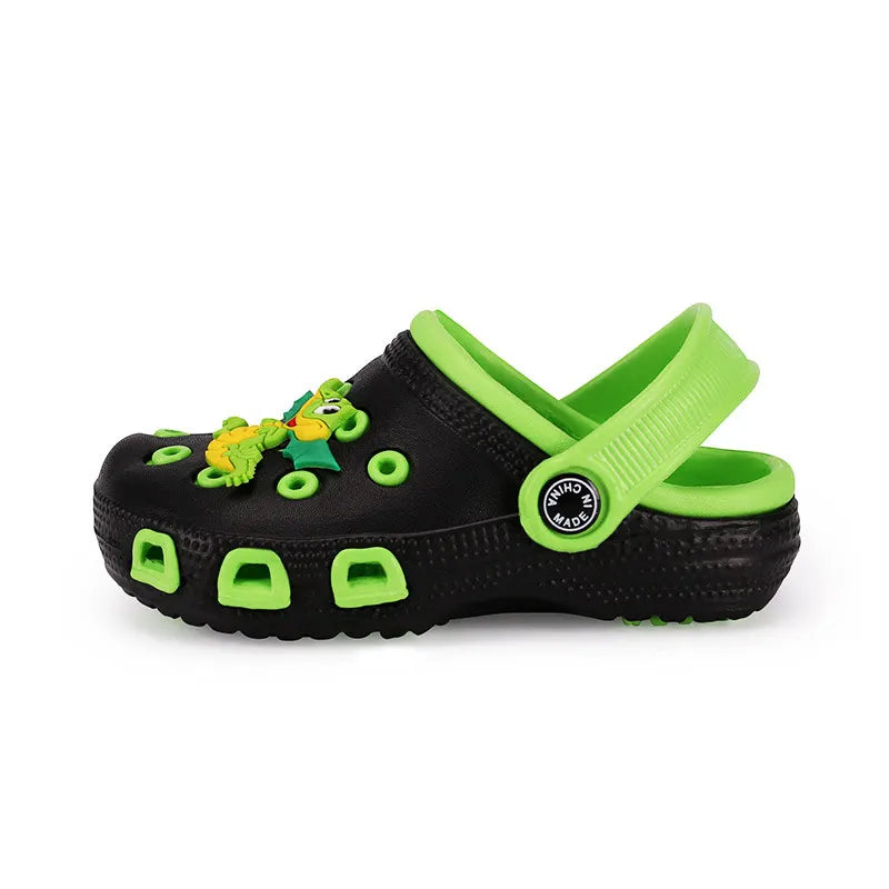 EUR24-35 Children Mules Clogs Kids Summer Garden Cute Cartoons Shoes Girl Boy Beach Shoes Candy Color Hole Baby Shoes Sandals.