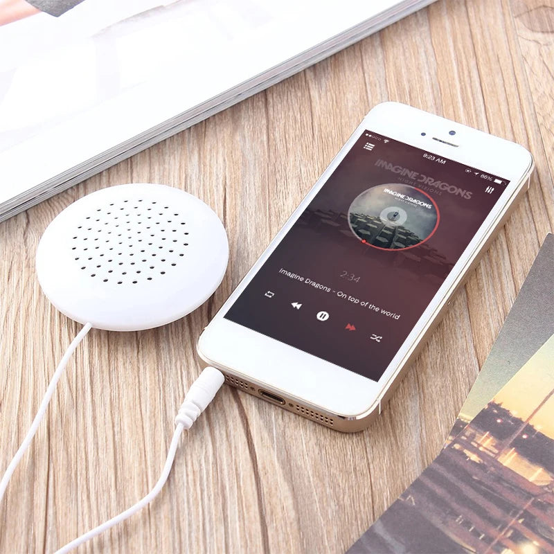 Kebidu Mini Speaker White 3.5mm Portable Speakers Aux Loudspeaker Smartphone Player Handsfree for Phone Touch CD Sleeping Use.
