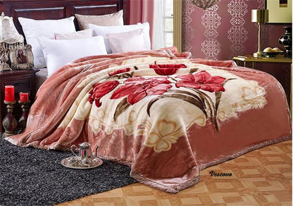 VESCOVO Queen Size Flannel Fleece Throw Blanket Soft Cashmere Blanket King Size Warm Quilt Bedspread 220*240.