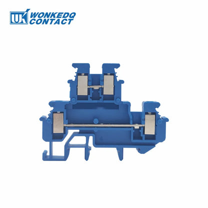 10 Stück MBKKB-2.5 Schraube Doppelstufe DIN-Schienenklemmenblock, 2,5 mm2 Drahtverbinder, universeller Durchgangsstecker 2 Schicht MBKKB2.5
