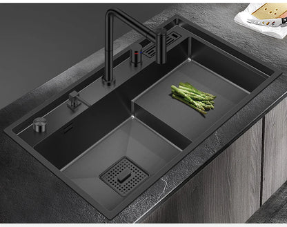 ASRAS Nanometer Handmade Sinks 4mm Thickness 220mm Depth SUS 304 Stainless Steel Luxury Stepped Kitchen Sinks