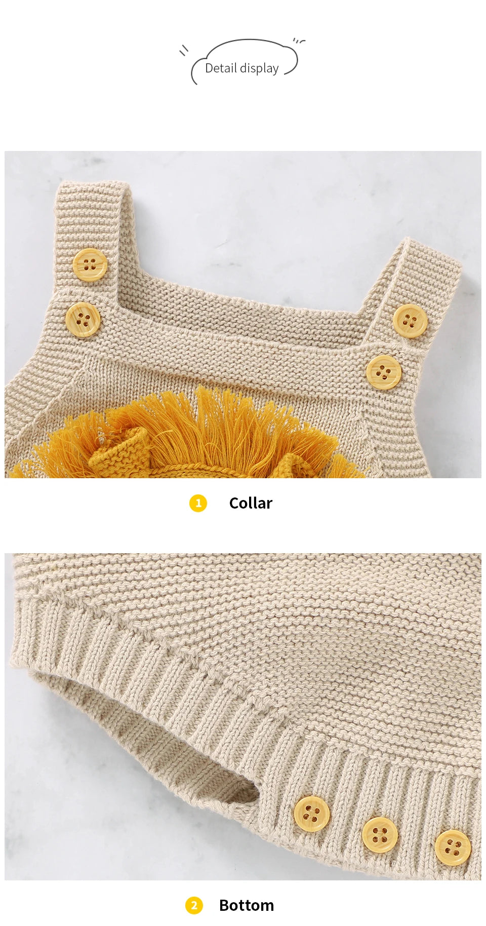 Baby-Body, niedlicher Cartoon-Löwe, Kleinkind-Säuglings-Onesies, 100 % Baumwolle, gestrickt, für Neugeborene, Kinder, Kleidung, einteiliger Overall, ärmellos.