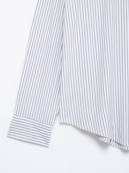 Women 2025 Spring New Chic Fashion Loose Striped Shirt Vintage Long Sleeve Casual Female Shirts Blusas Chic Tops.