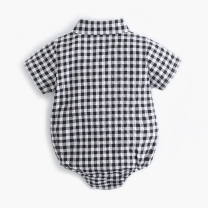 Sanlutoz Sommer Baby Jungen Bodys Baumwolle Baby Kleidung Plaid Mode Kurzarm Kleinkinder Kleidung Casual.