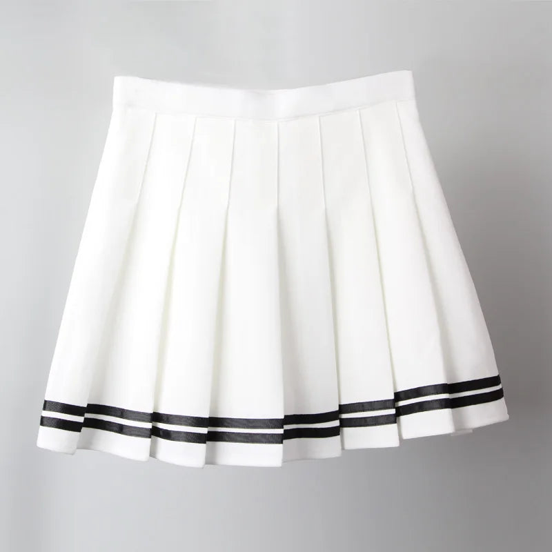 Vintage Korean Style Patchwork Skirt Harajuku JK Black Pleated Skirts Gothic Streetwear High Waist Mini Skirt Women Punk Skirt.