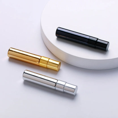 100 PCS/Lot 5ml Mini Perfume Bottle Aluminium Spray Atomizer Bottles Sample Empty Gold Silver Black Glass Vials.
