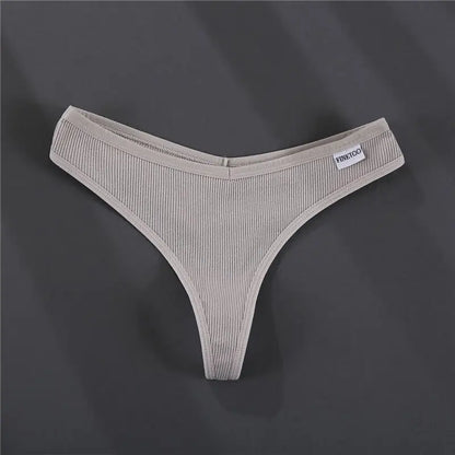 FINETOO 3PCS/Set G-string Panties Cotton Women's Underwear Sexy Panty Female Underpants Thong Solid Color Lingerie T-Back Design