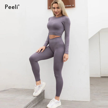 2/3 Piece Set Women Gym Wear Seamless Yoga Set Sports Bra Crop Top High Waist Leggings Fitness Sportswear Workout Outfits Woman.