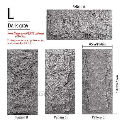 4 pcs 120x60cm high simulation stone 3D wall stickers stone pattern wallpaper wall covering living room 3D wall panel mold tile