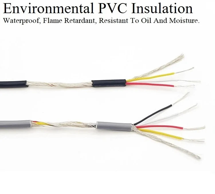 1M 24AWG Shielded Wire Signal Cable 2 3 4 5 Core PVC Insulated Channel Audio Headphone Copper Control Shielding Wire UL2547.