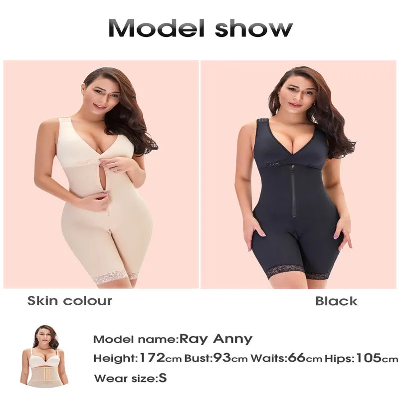 Zip Waist Lace Slimming Shaper Corset Control Shapewear Butt Lifter Strap Body Shaper Underwear Bodysuit Women Plus Size S-6xl.