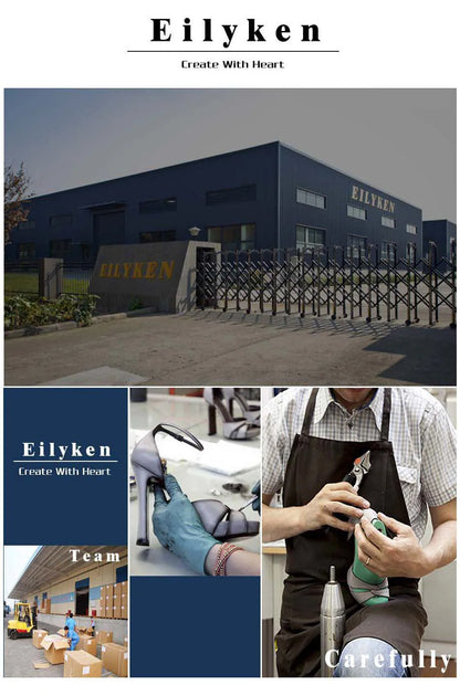 Eilyken Summer Silver Gold Peep Toe High Heel  Sandals Sexy Buckle Strap Ankle-Wrap Ladies Club Women Stripper Shoes.