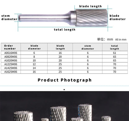 AX Double Cut Wolframkarbid Rotary File Bohrer Fräsen Carving Bit Point Burr Die Grinder Schleiflegierung Schleifkopf Werkzeug