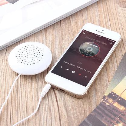 Kebidu Mini Speaker White 3.5mm Portable Speakers Aux Loudspeaker Smartphone Player Handsfree for Phone Touch CD Sleeping Use.