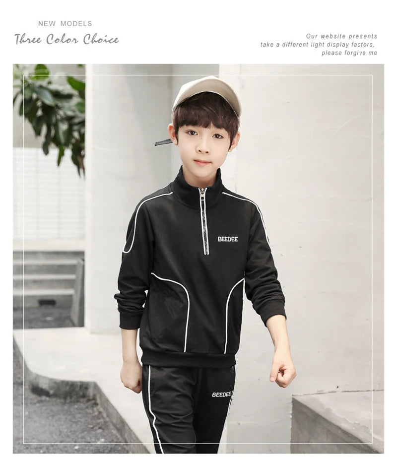 Spring Autumn Teenager Boys Clothing Sets Child Fashion Letter Sweatshirt + Pants 2Pcs Kids Tracksuit 4 5 6 7 8 9 10 11 12 Years.