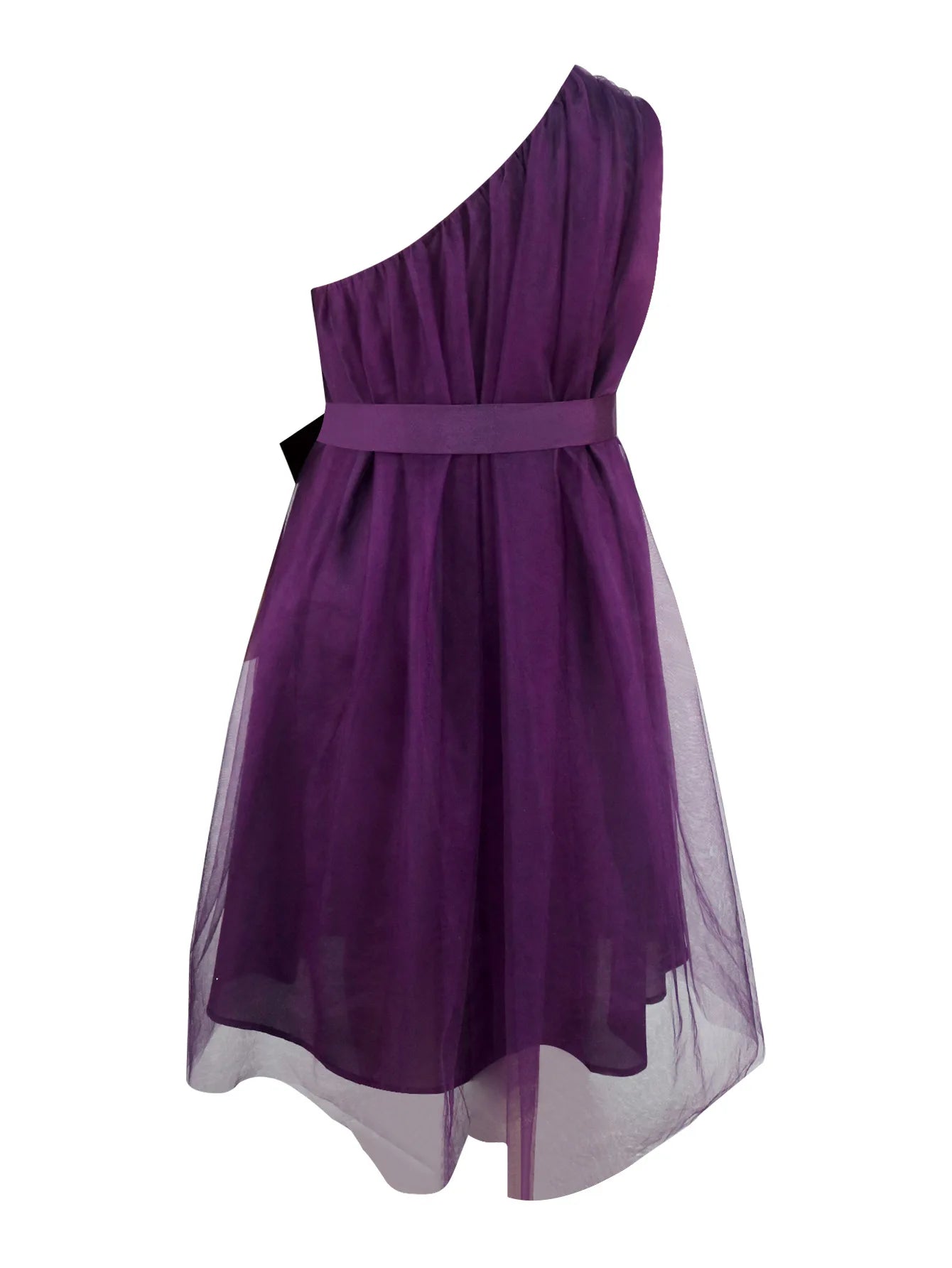 AM040201 African Plus Size Single Shoulder Sleeveless High Waist Skirt Light Mature Elegant Mesh Dress Purple Midi Dress.