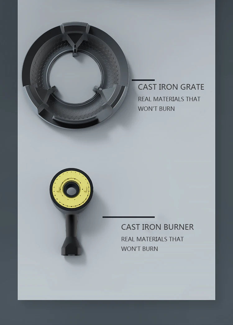 Shaped Single Stove Household Liquefied Petroleum Gas Stove Pulse Electronic Ignition Stove Thickened Stainless Steel Gas Stove.