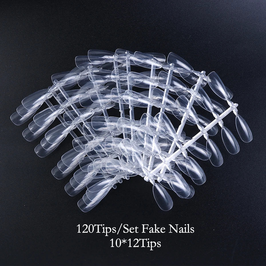 120pcs Fake Nail Tips For Display Palette Oval Almond Acrylic Nails Forms Color Chart Manicure Practice Nail Equipment.
