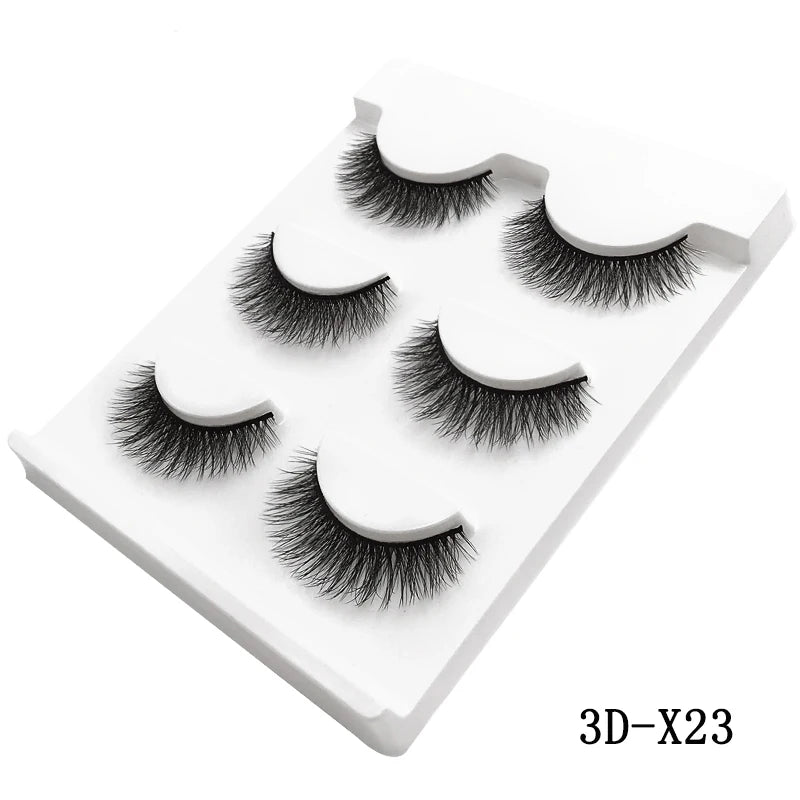 3 Pairs natural false eyelashes thick makeup real 3d mink lashes soft eyelash extension fake eye lashes long mink eyelashes 3d.