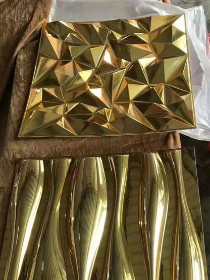 12 PCS 50x50cm car Metal plating color 3D Wall Panel gold luxurious electroplate 3D Wall Stickers Wedding party background wall